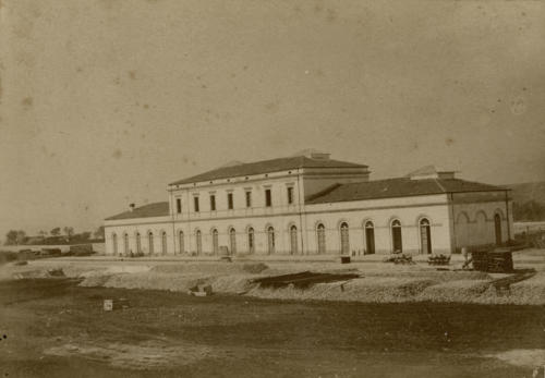 Isernia 1893 circa, stazione in costruzione 